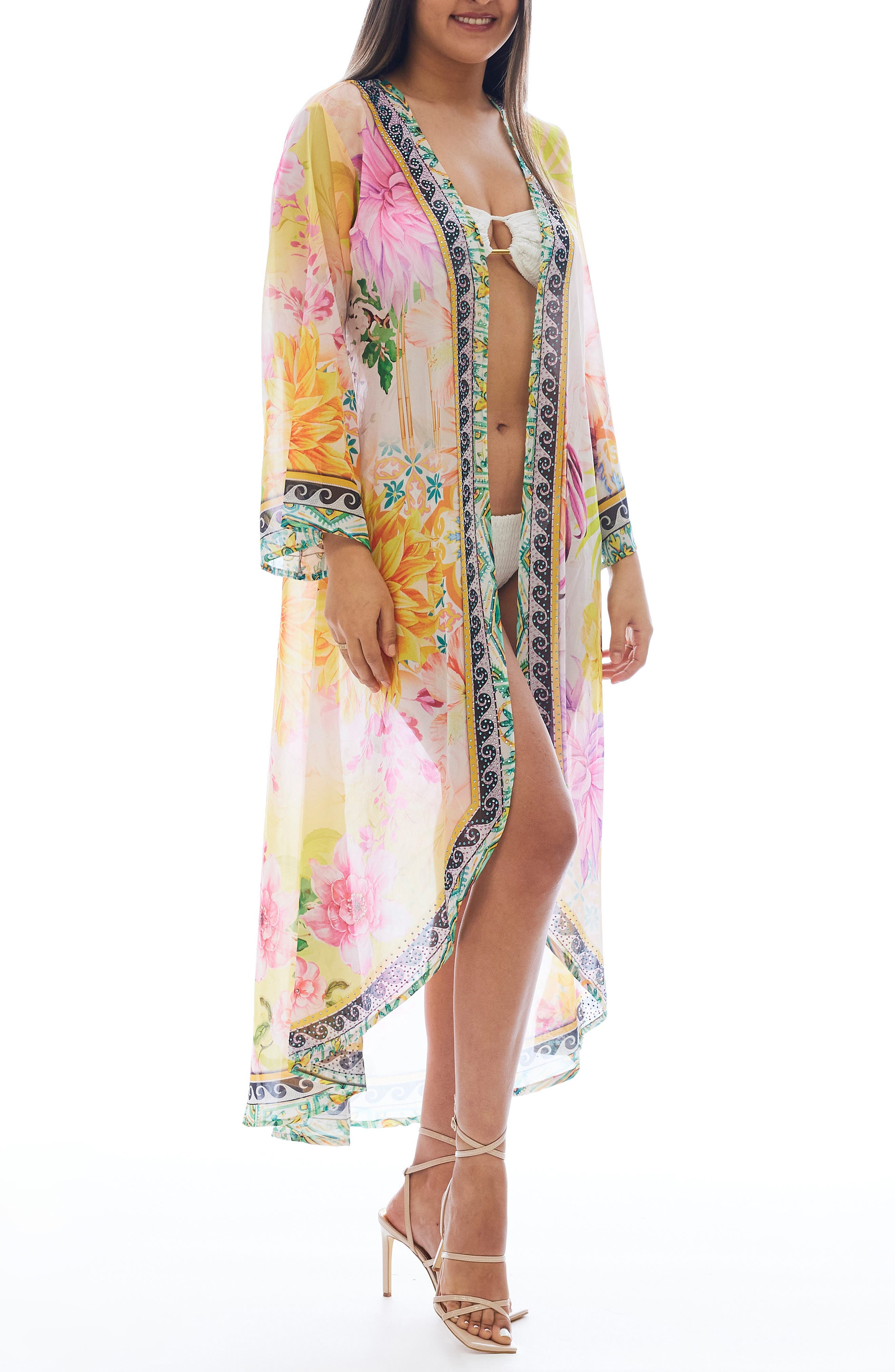 RANEES Floral Longline Duster