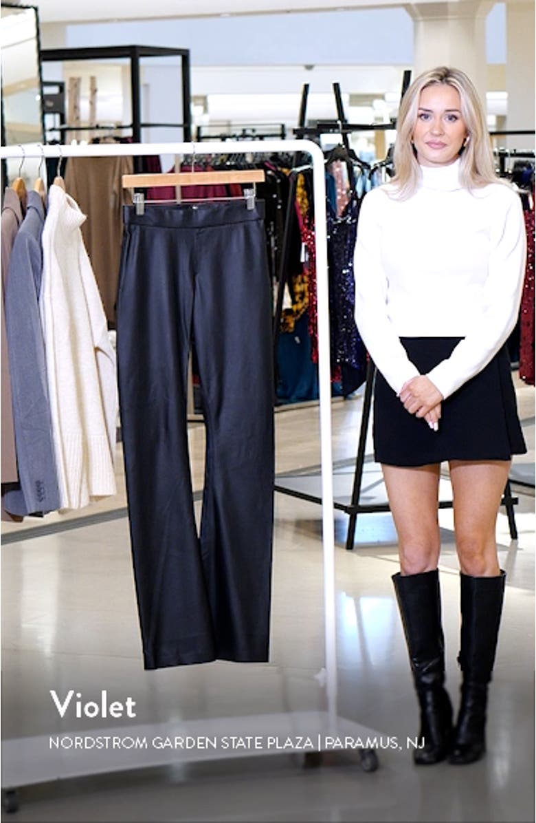 Hoyt Mini Bootcut Faux Leather Pants, sales video thumbnail