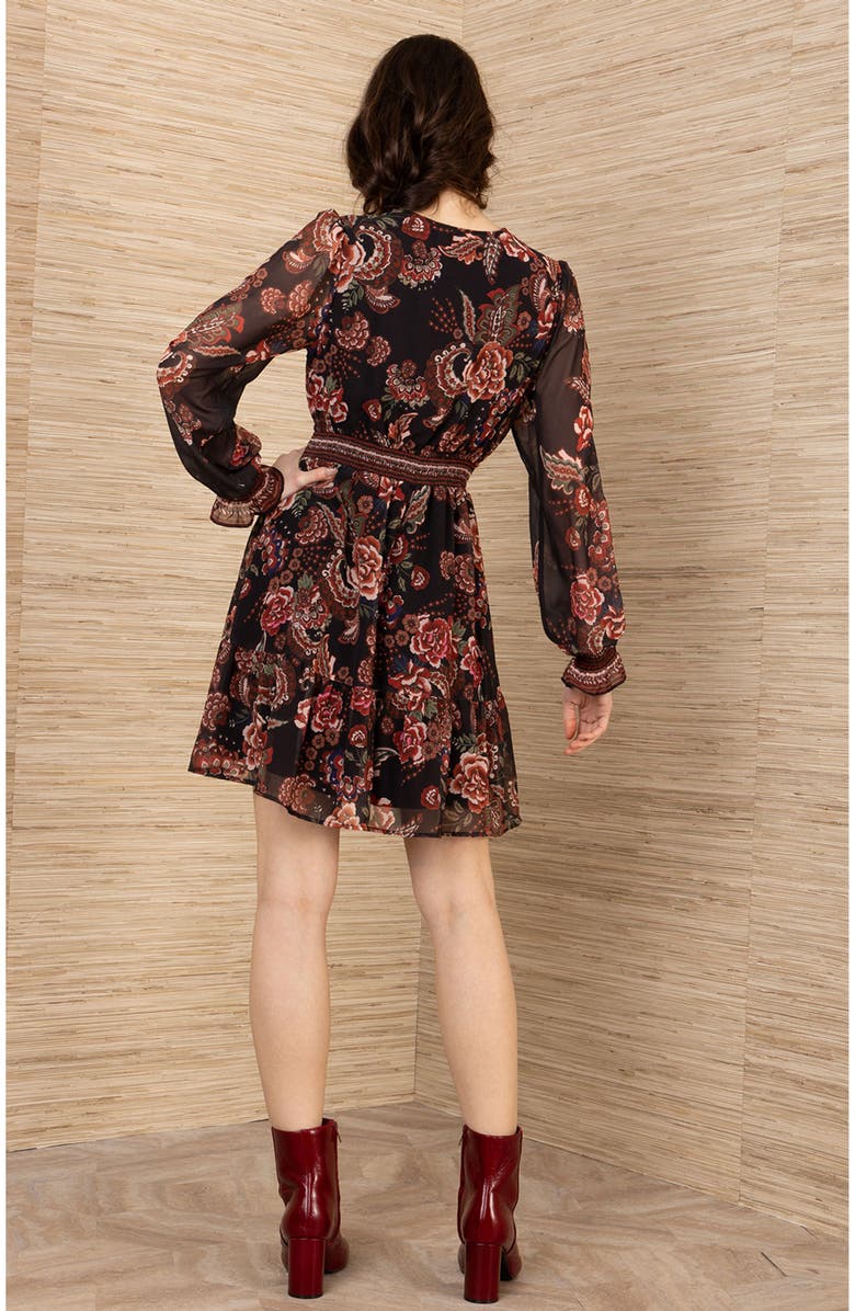 Hale Bob Paityn Chiffon Dress, Alternate, color, Black