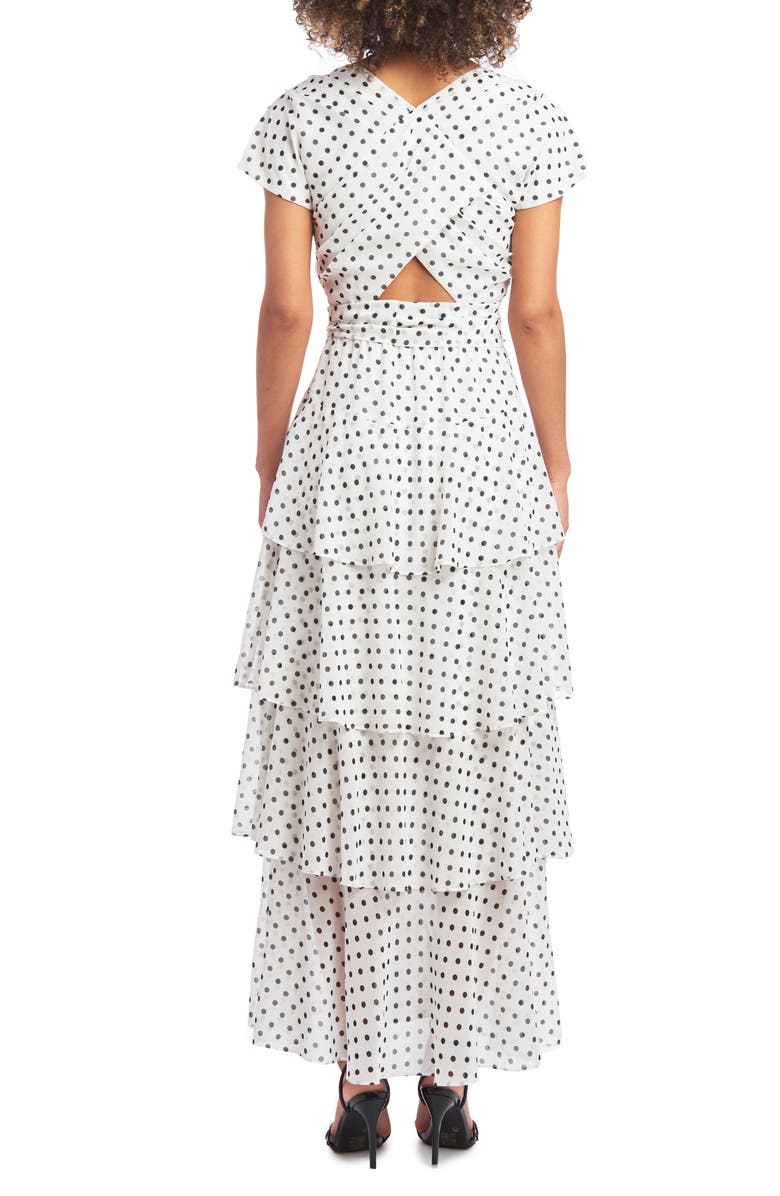 Christian Siriano Polka Dot Chiffon Maxi Dress, Alternate, color, 