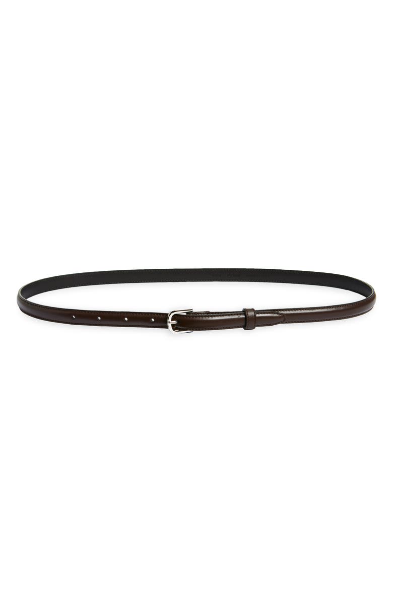 TOTEME Thin Leather Belt, Main, color, Bark