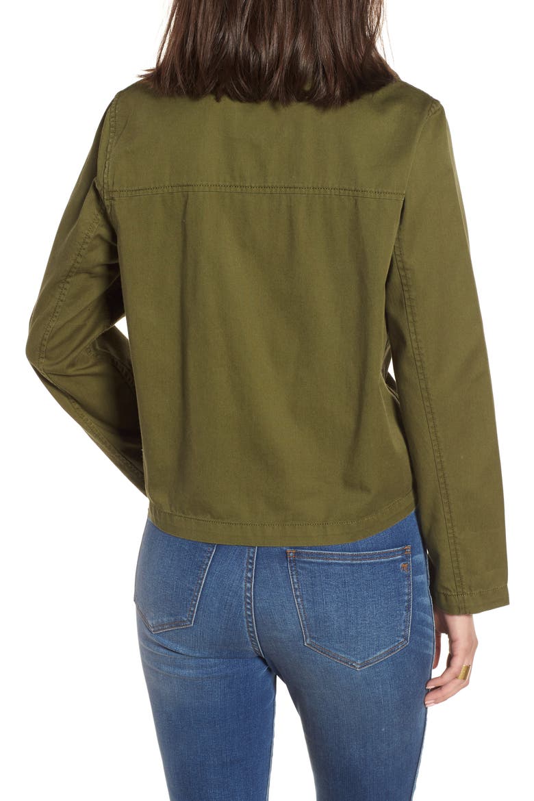 Crop Anorak Jacket, Alternate, color, DESERT OLIVE