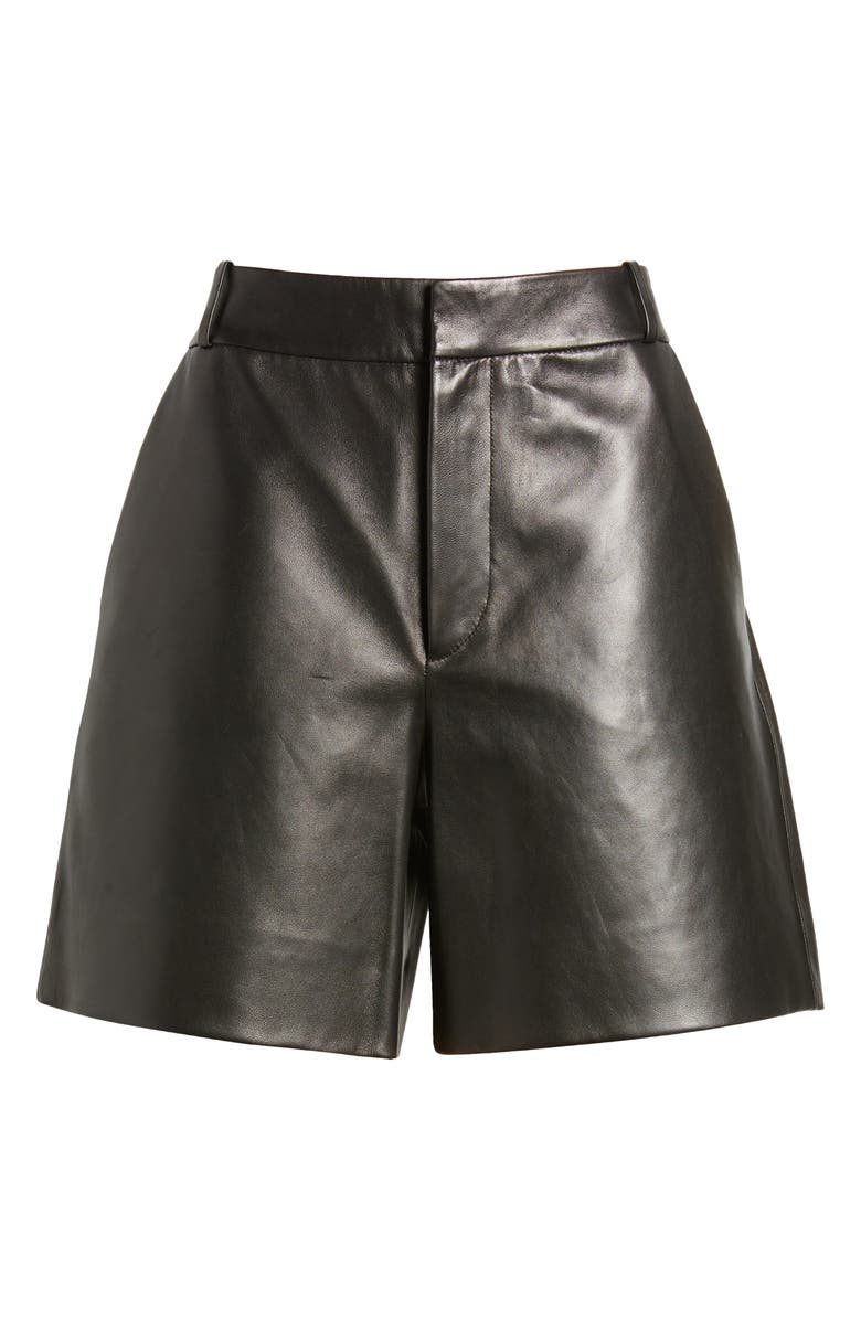 FRAME Easy Leather Shorts, Alternate, color, Black