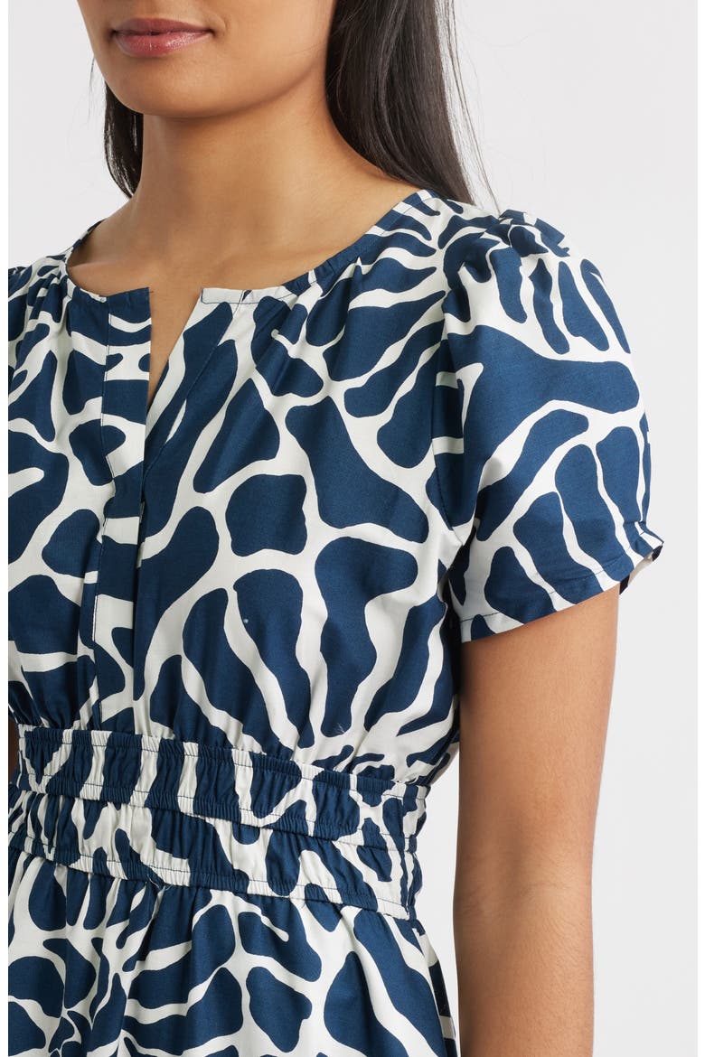 Allover Print A-Line Dress, Alternate, color, DELFT