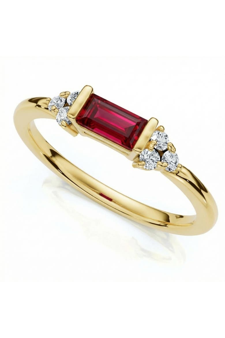 1/3Ct Thin Ruby Diamond Stackable Wedding Ring 14k Gold Lab Grown, Main, color, 14k Yellow Gold