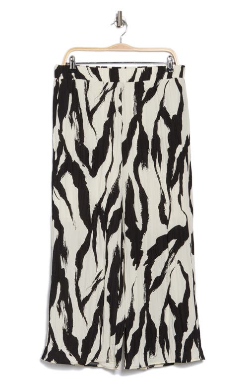 Pleione Textured Wide Leg Pull-on Pants In White