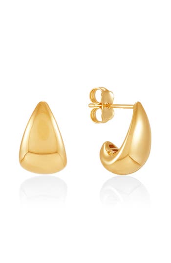 Frankie & Zoe Chunky J Hoop Earrings In Gold