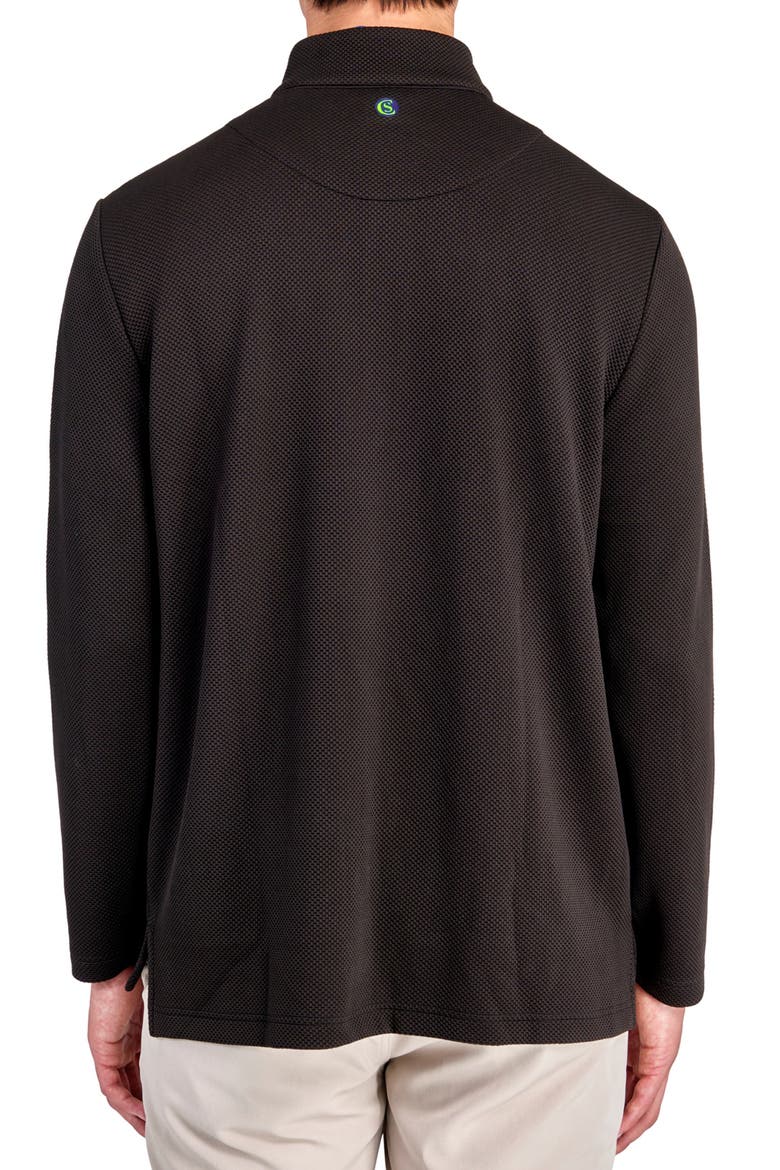 Regular Fit Solid Waffle Knit Recycled Performance Quarter Zip, Alternate, color, BLACK