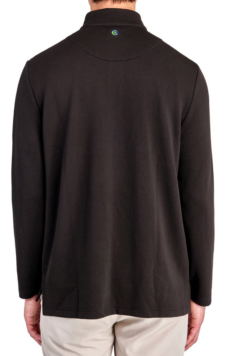 CONSTRUCT Regular Fit Solid Waffle Knit Recycled Performance Quarter Zip, Alternate, color, Black