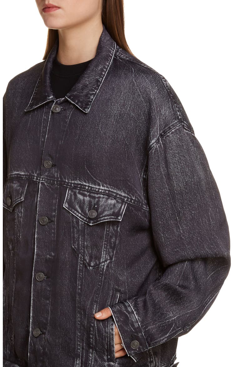 Oversize Trompe l'Oeil Satin Jacket, Alternate, color, STREAKY BLACK
