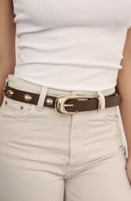 Ettika Teardrop Studded Leather Belt