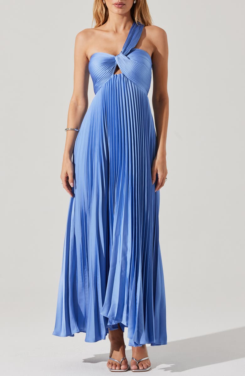 ASTR the Label Rasya Pleated One-Shoulder Maxi Dress, Main, color,