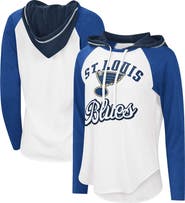 G-III SPORTS BY CARL BANKS Women's G-III Sports by Carl Banks White/Blue St. Louis Blues MVP Raglan Lightweight Hooded T-Shirt