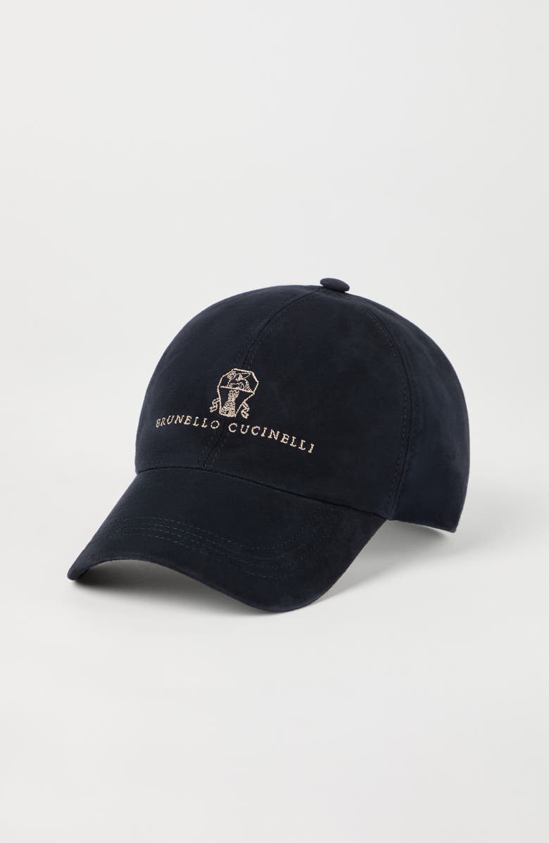 Brunello Cucinelli Baseball cap with embroidery, Alternate, color, Navy Blue