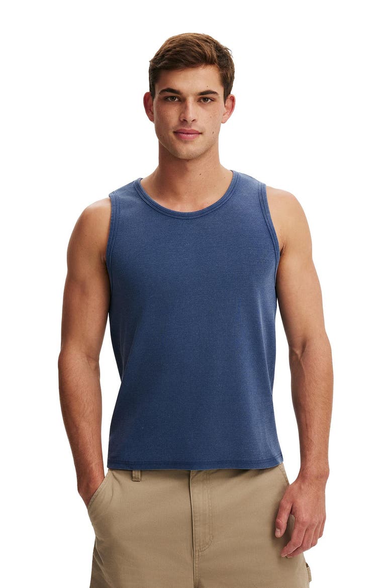 Men's Rib Tank, Main, color, True Navy Wash