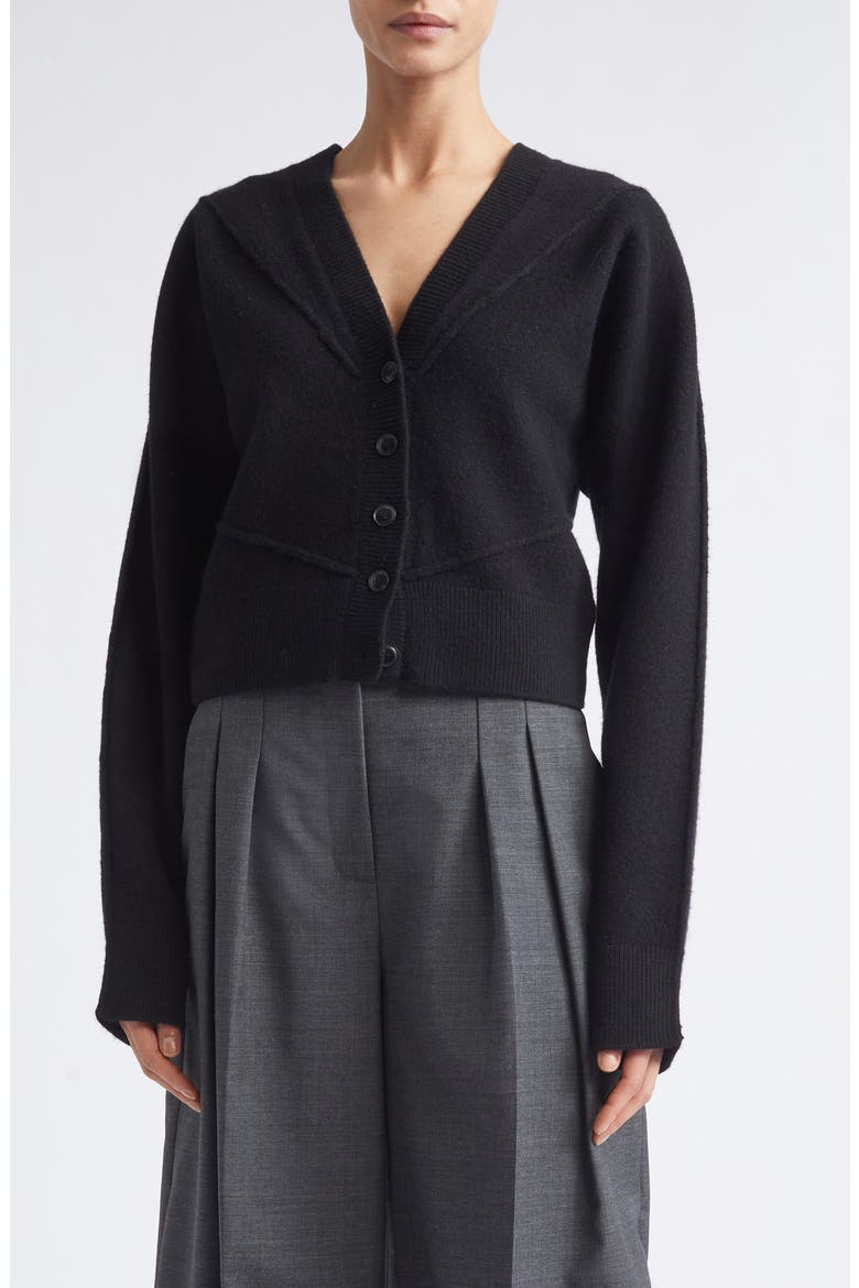 Sculptural Wool Cardigan, Main, color, CHARCOAL