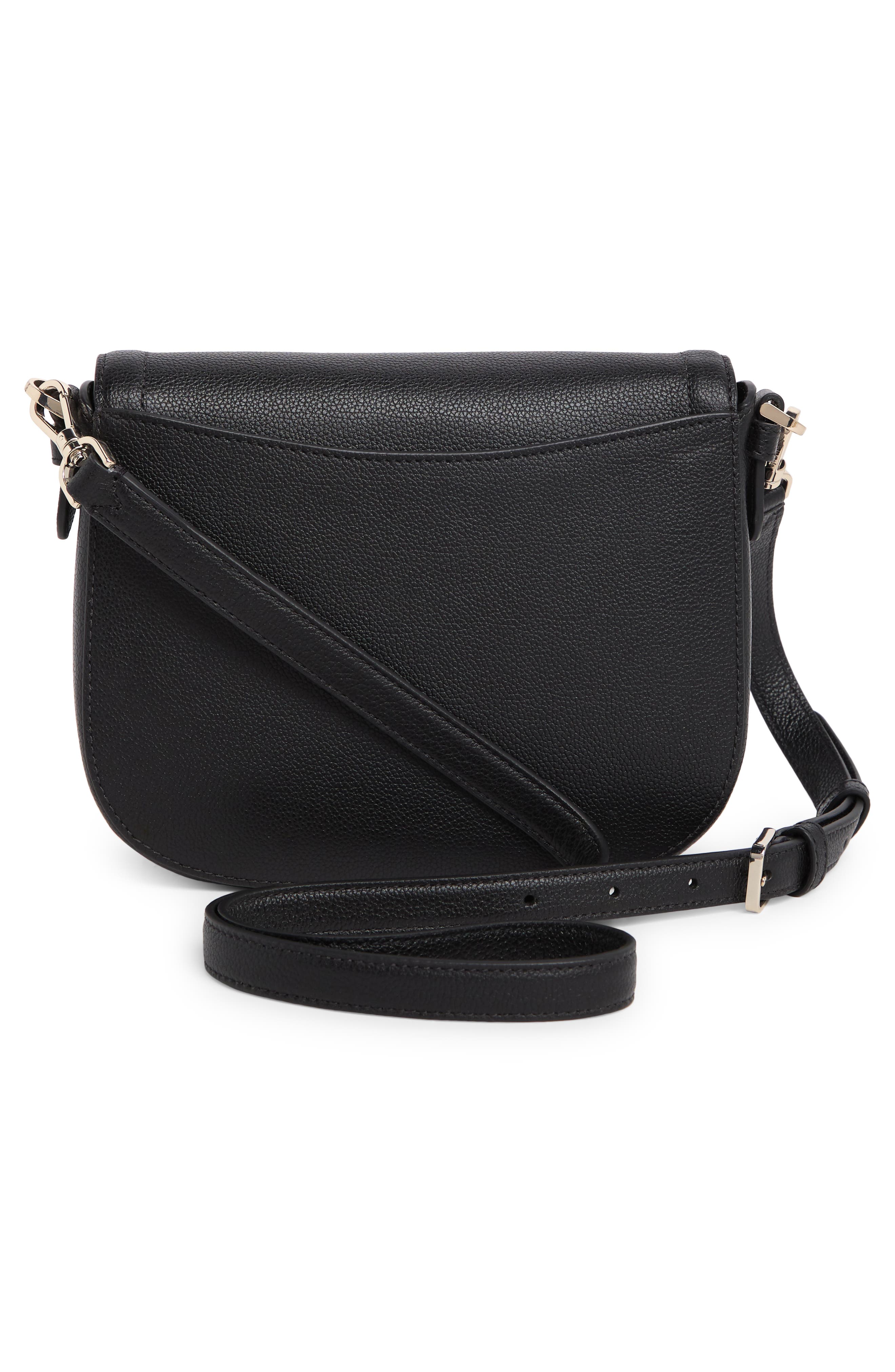 Kate Spade New York blake leather saddle bag, Alternate, color, Black