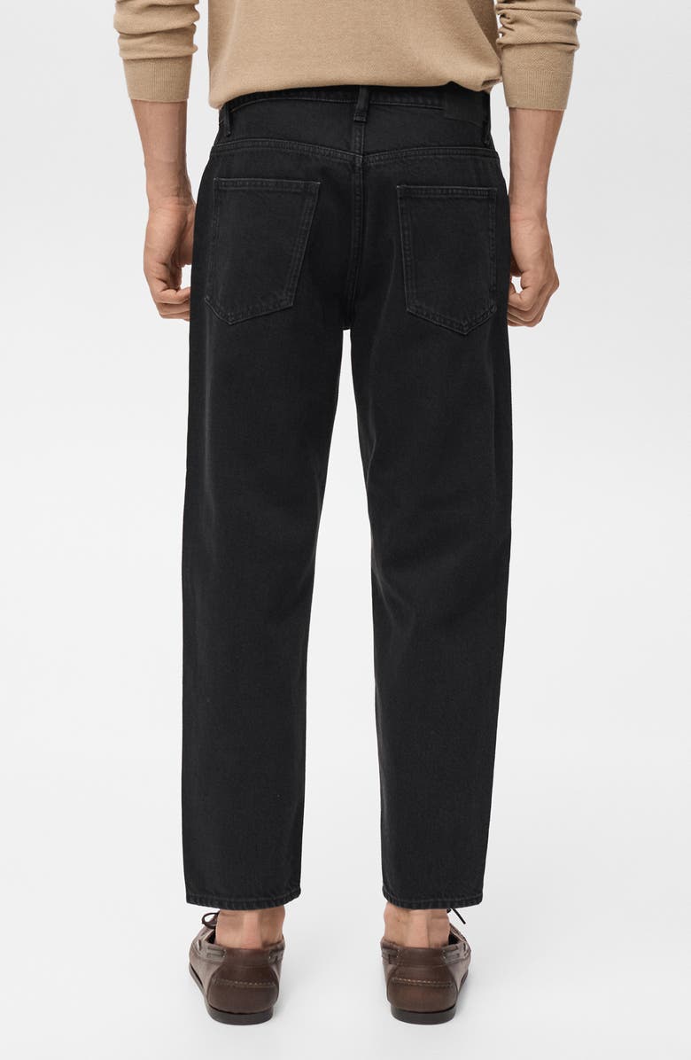 MANGO Crop Tapered Jeans, Alternate, color, Black Denim