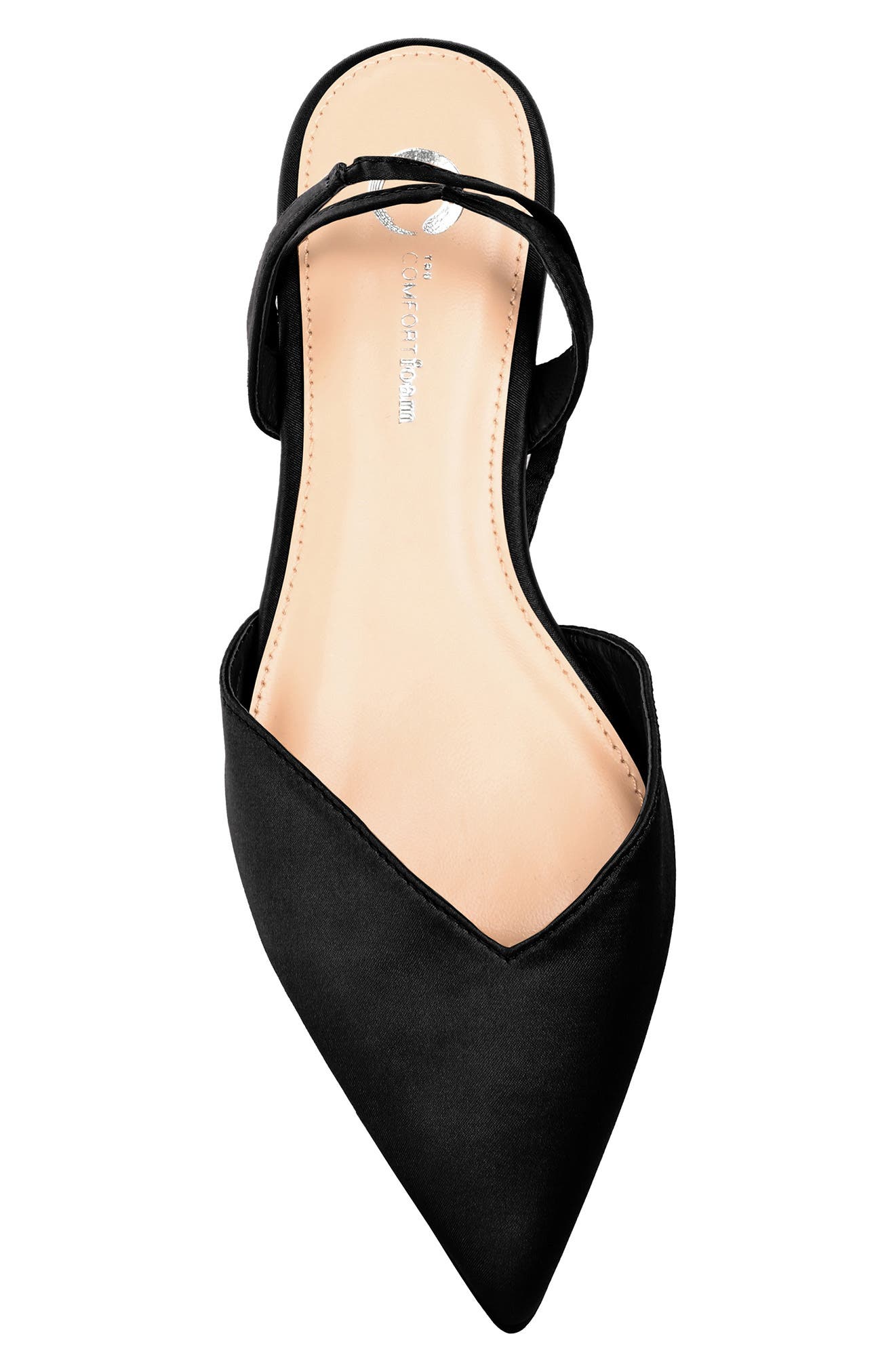 Journee Collection Lace-up Pointed-toe Flat, Alternate, color, Black