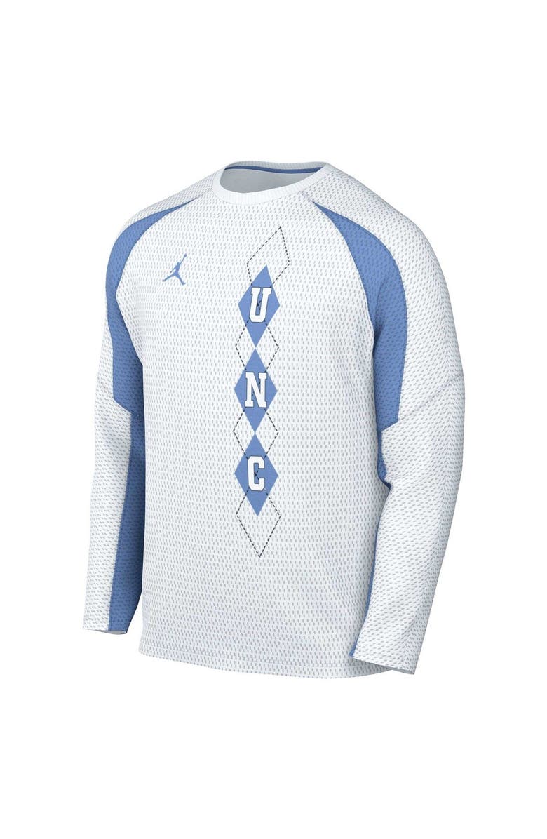 Jordan Brand Men's Jordan Brand White North Carolina Tar Heels Basketball Shooting Raglan Long Sleeve T-Shirt, Alternate, color,