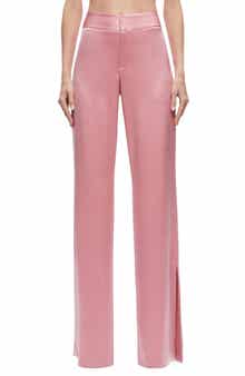 Alice + Olivia Satin Slit Hem Bootcut Pants