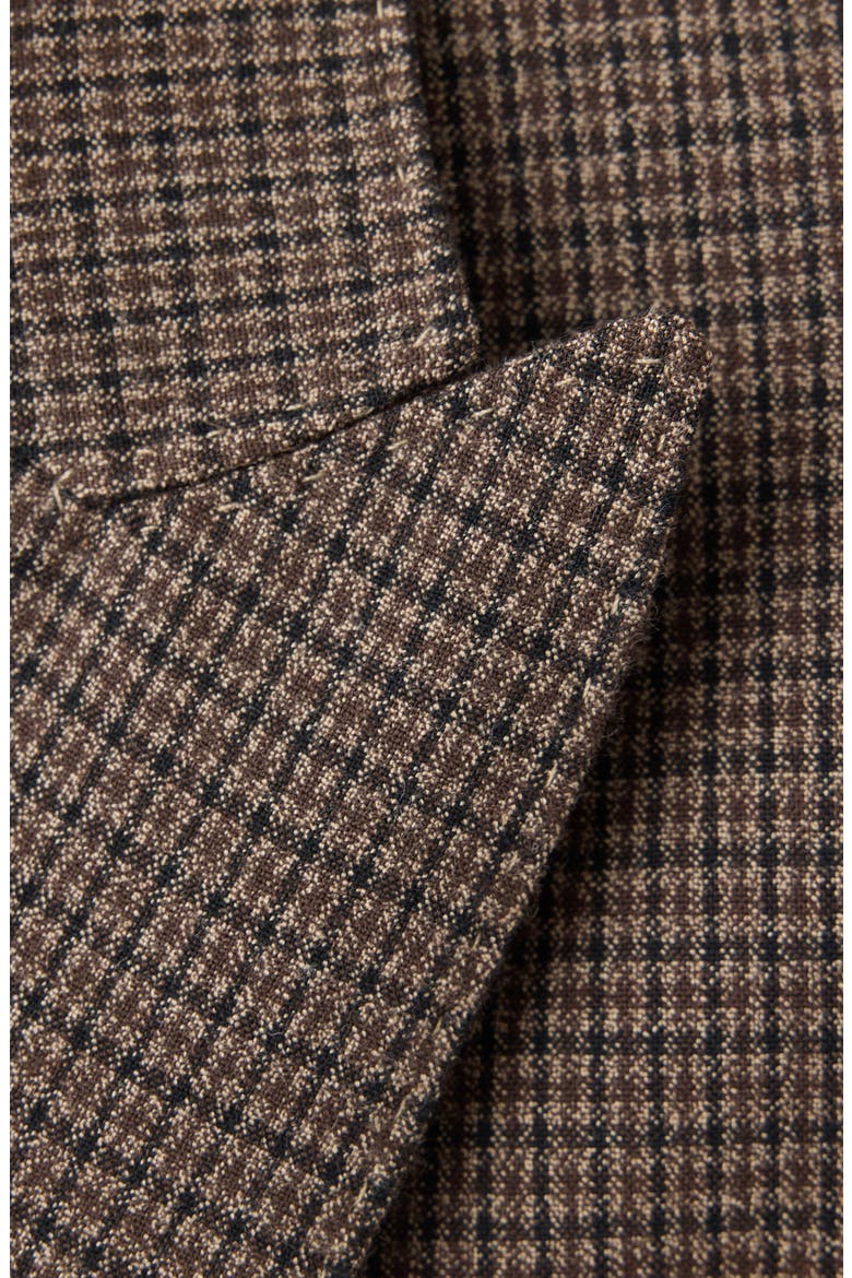 Micro Houndstooth Double Breasted Blazer, Alternate, color, CHOCOLATE