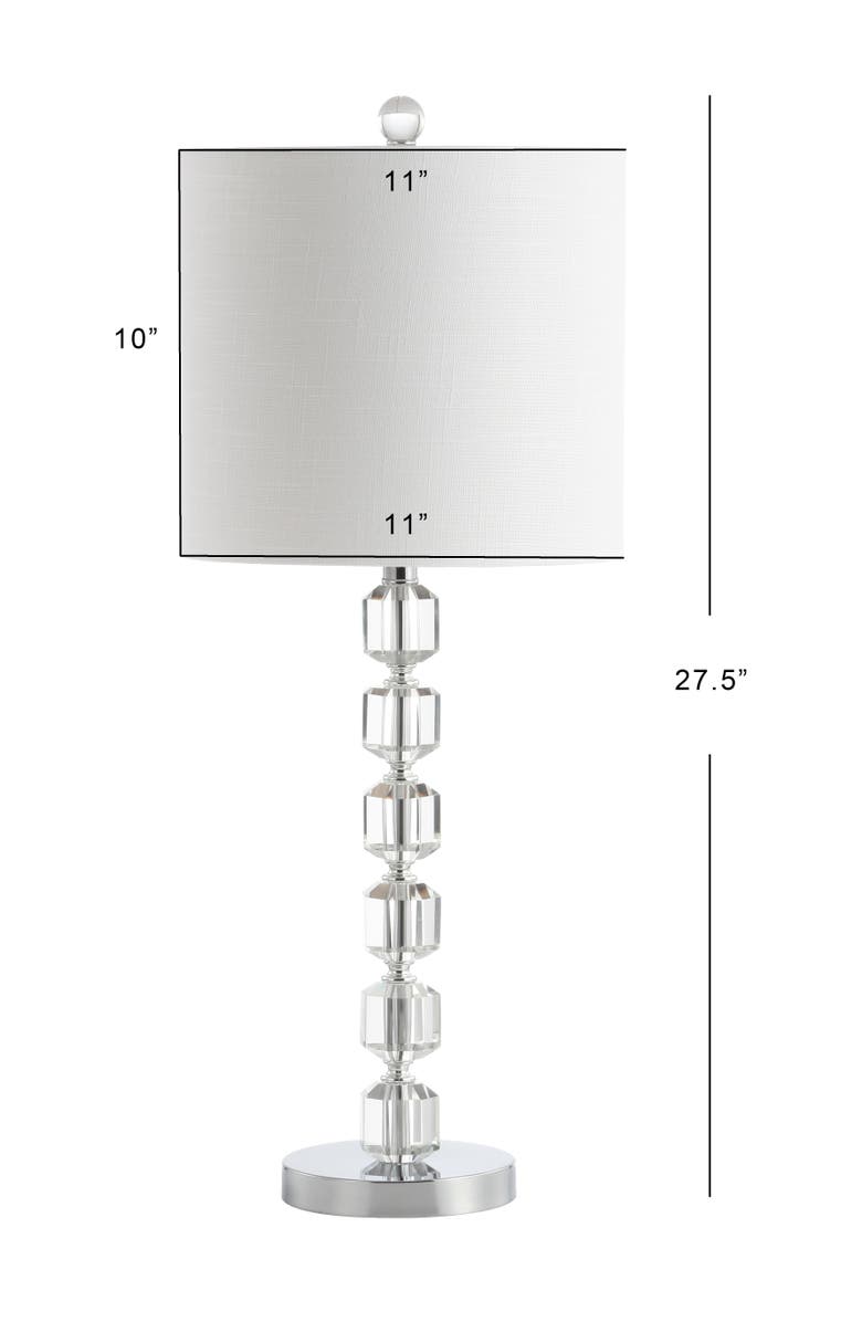 JONATHAN Y Cary 27.5" Modern Stacked Crystal/Metal LED Table Lamp, Chrome/Clear, Alternate, color, Chrome/Clear
