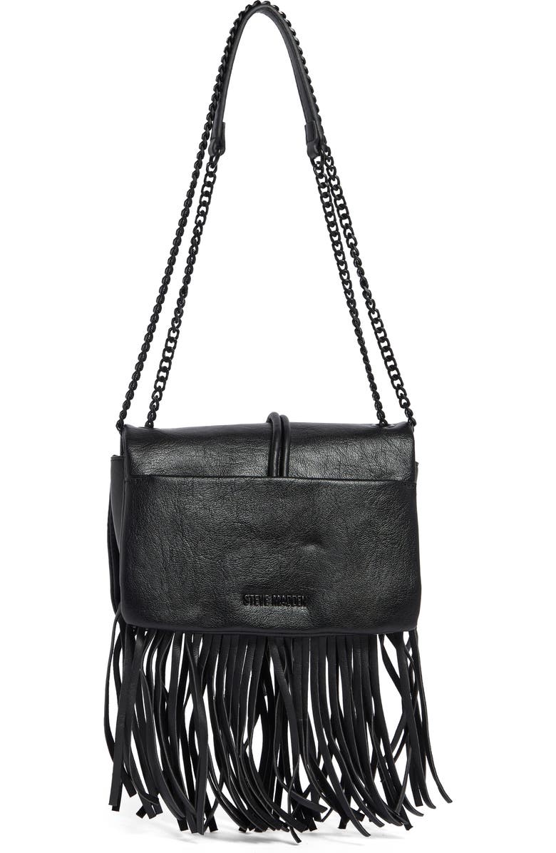 Steve Madden Zarina Fringe Crossbody Bag, Alternate, color, Black