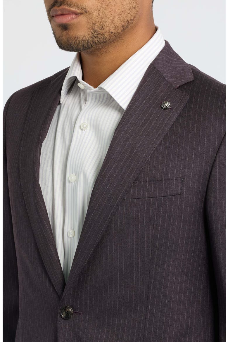 Esprit Striped Wool Suit, Alternate, color, BURGUNDY