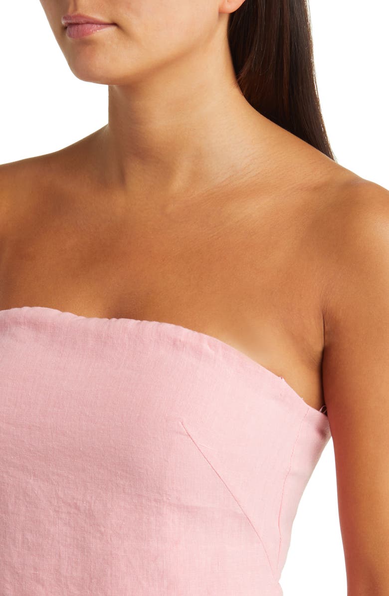 Sophie Rue Marja Strapless Linen Dress, Alternate, color, 