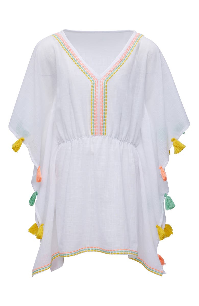 Snapper Rock Kids' Coastal Tassel Trim Cotton Cover-Up, Main, color, 