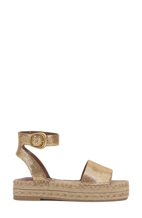 Vince Camuto Darna Ankle Strap Platform Sandal In Neutral Gold