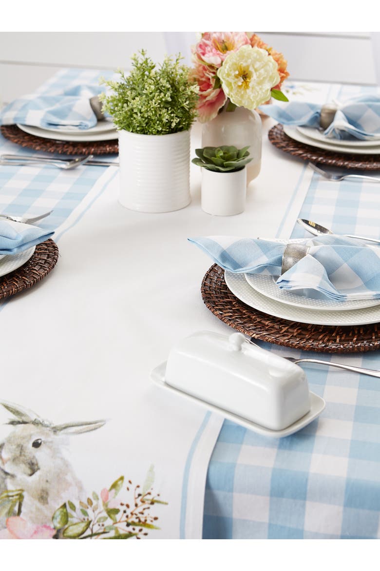 Garden Bunny Printed Table Runner, Alternate, color, Garden Bunny