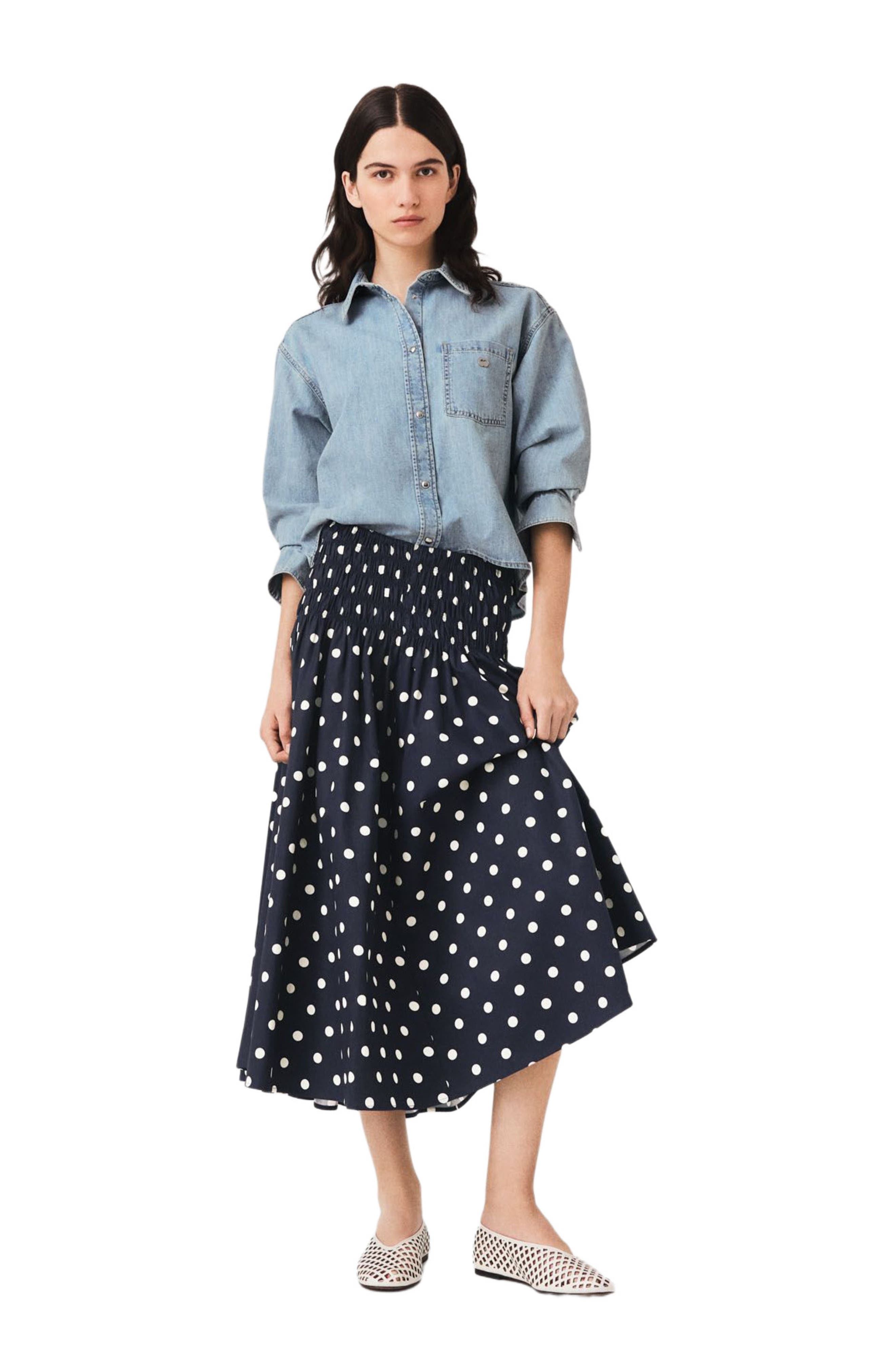 selected Navy dots print