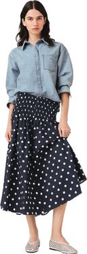 maje Long cotton skirt