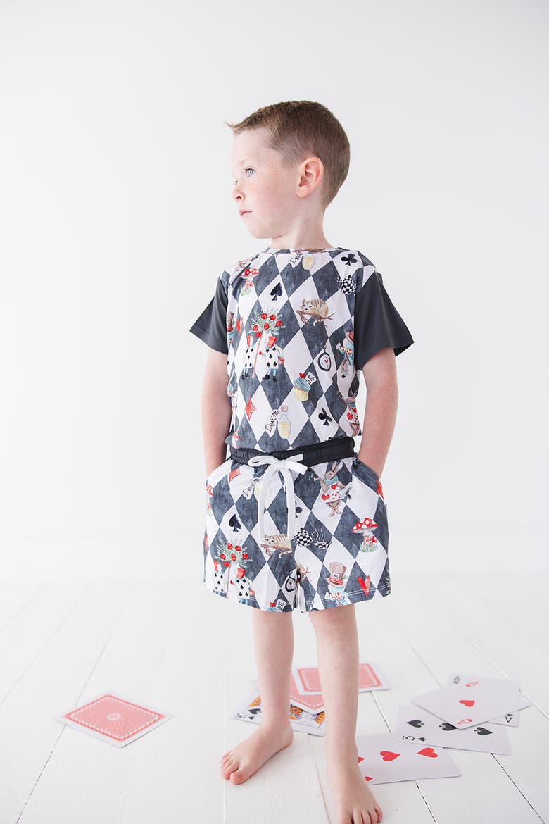 Baby's Alice in Wonderland Shorts and Shirt Set, Alternate, color, Grey