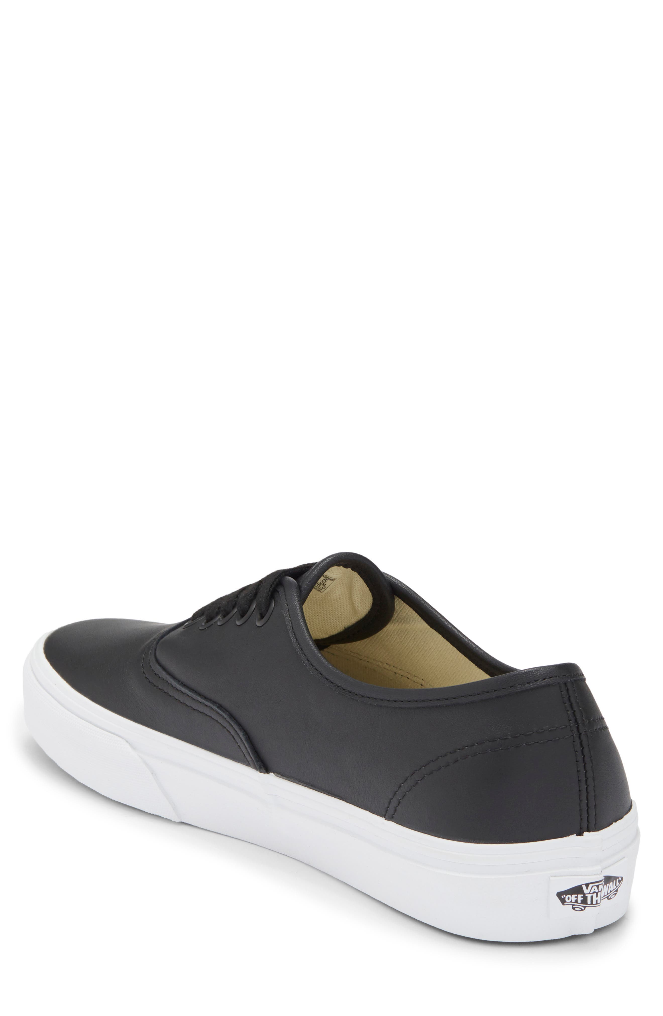 Vans Authentic Leather Sneaker, Alternate, color, Leather Black/True White