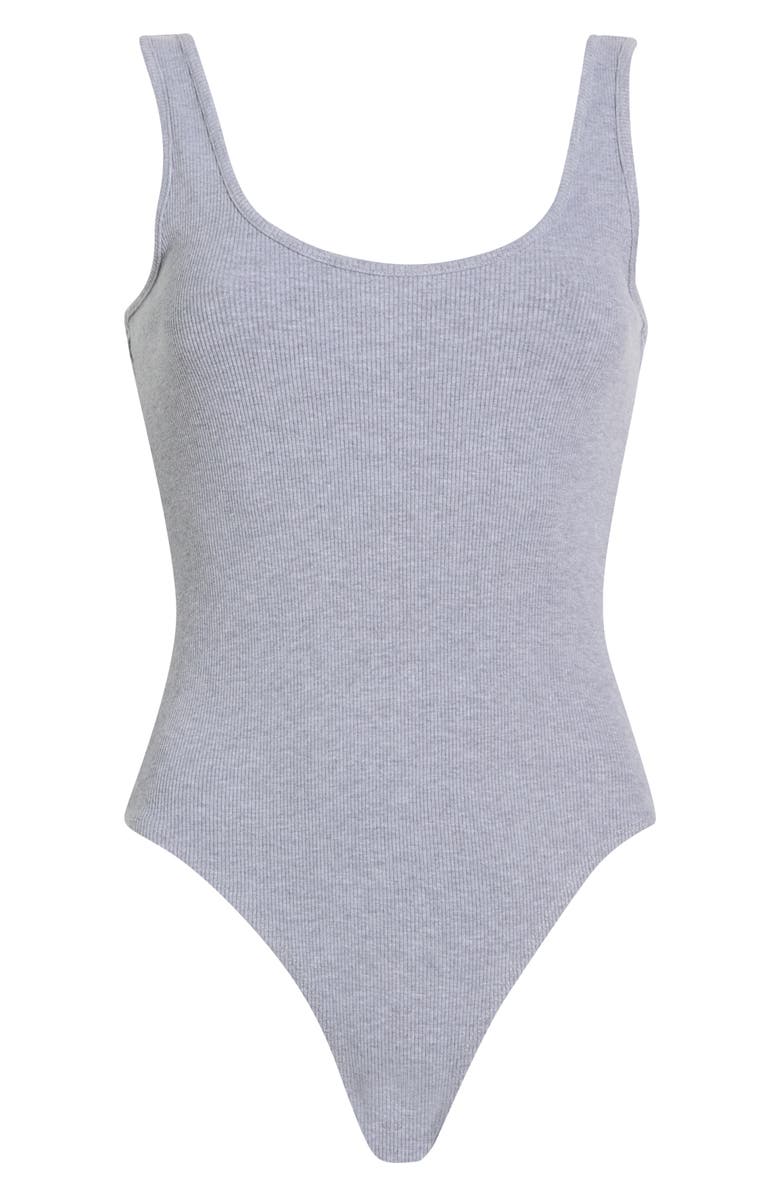 L'AGENCE Nica Scoop Neck Tank Bodysuit, Alternate, color, Heather Grey