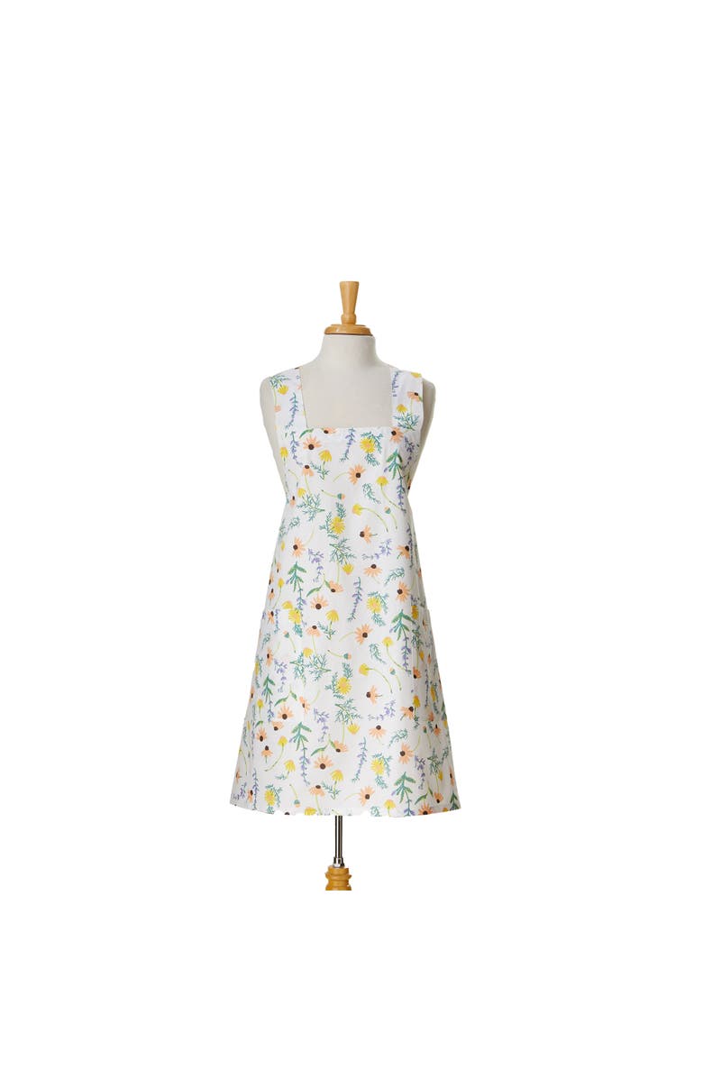 tag Tossed Floral Pinafore Apron Multi Cotton Everyday, Main, color, White