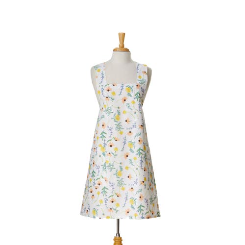 Tag Tossed Floral Pinafore Apron Multi Cotton Everyday In White