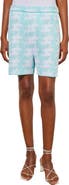Ming Wang Houndstooth Pattern Knit Bermuda Shorts