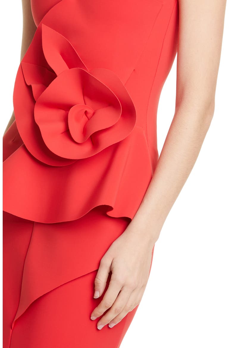 Ebeline Ruffle Detail Gown, Alternate, color, PASSION