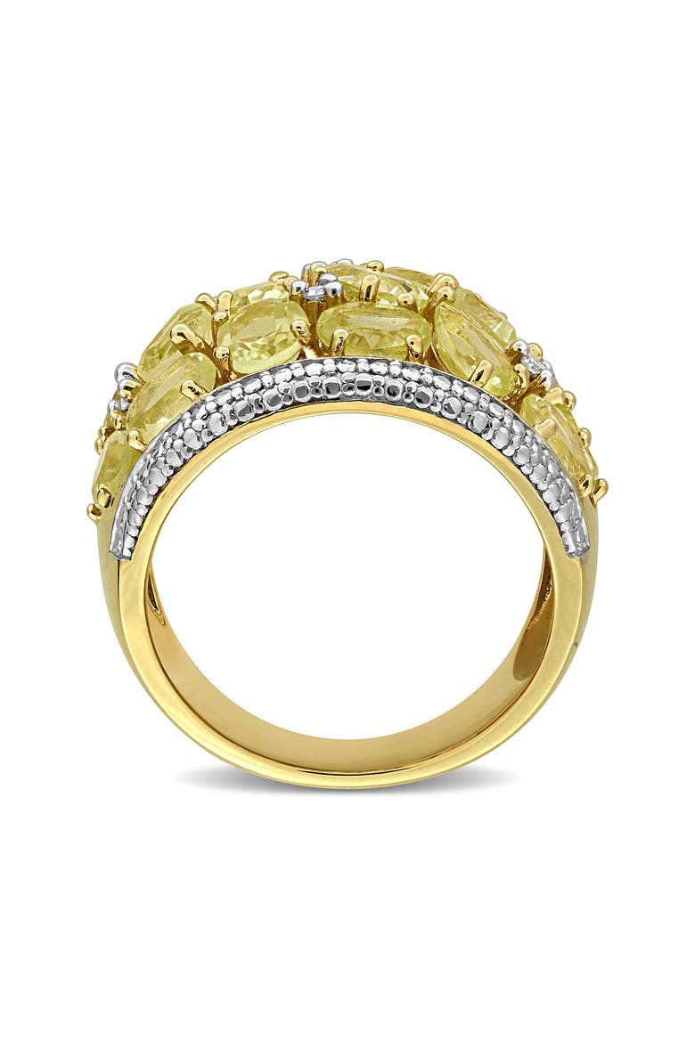 Lemon Quartz & Diamond Wide Band Ring, Alternate, color, YELLOW/ GOLD