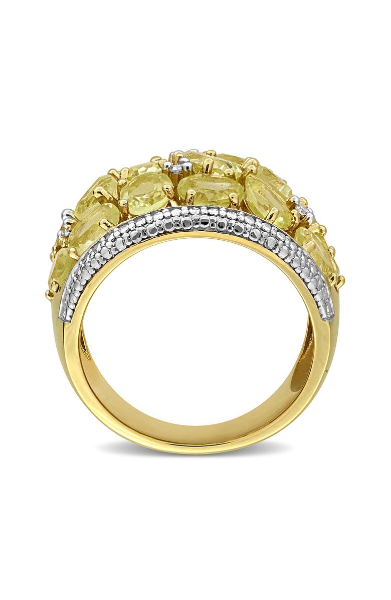 DELMAR Lemon Quartz & Diamond Wide Band Ring, Alternate, color, 