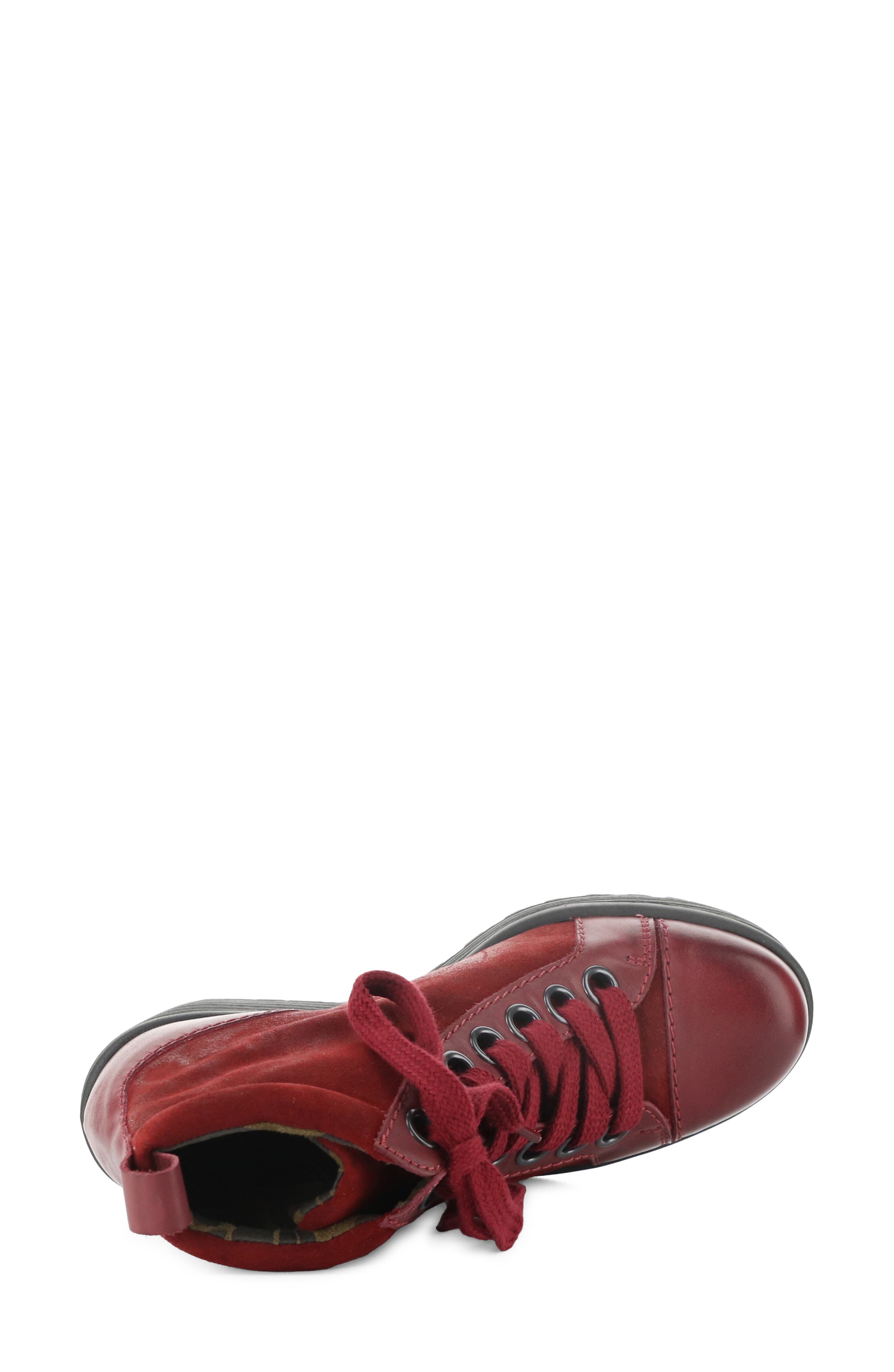 Lufe Platform Wedge Bootie, Alternate, color, BURGUNDY/ RED