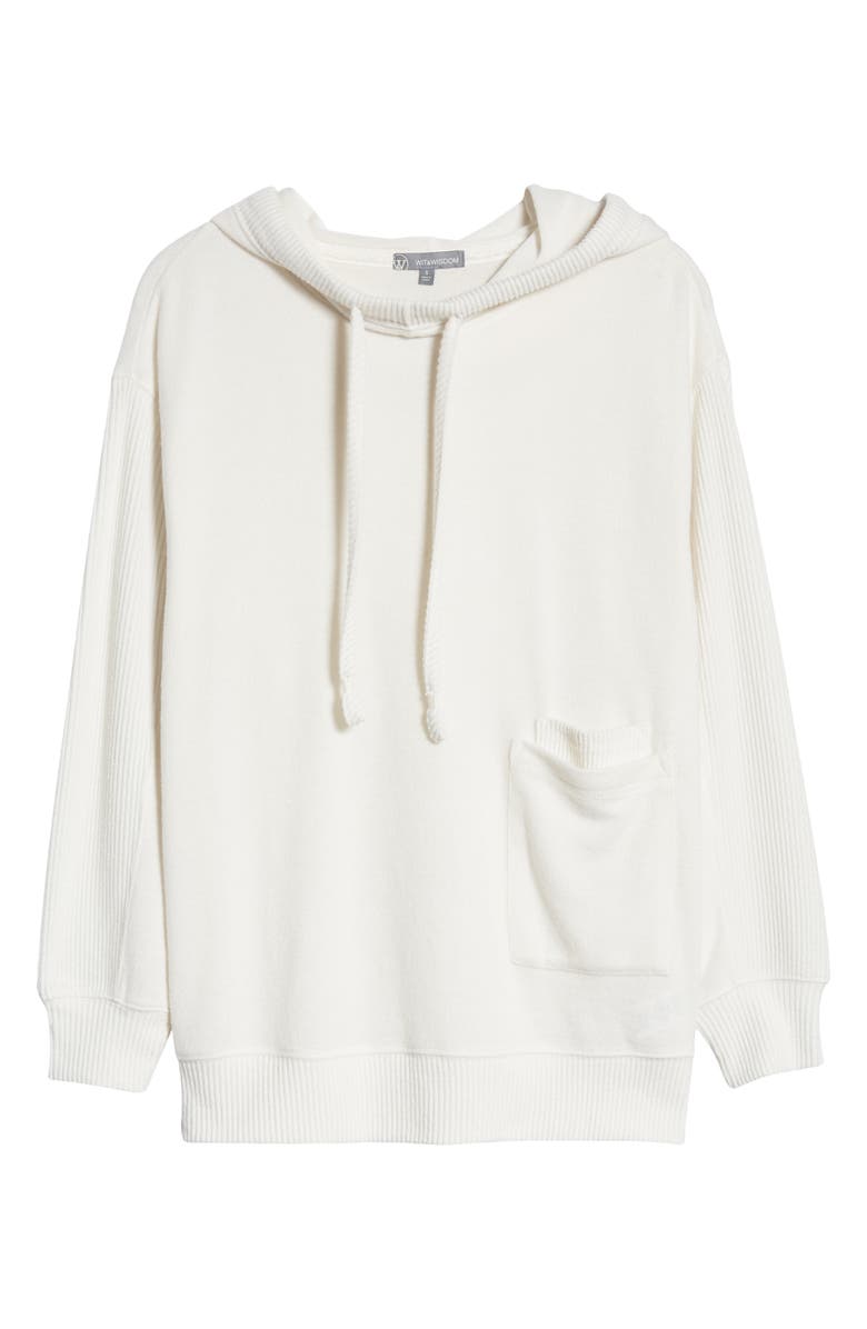 Wit & Wisdom Funnel Neck Hoodie, Alternate, color, 