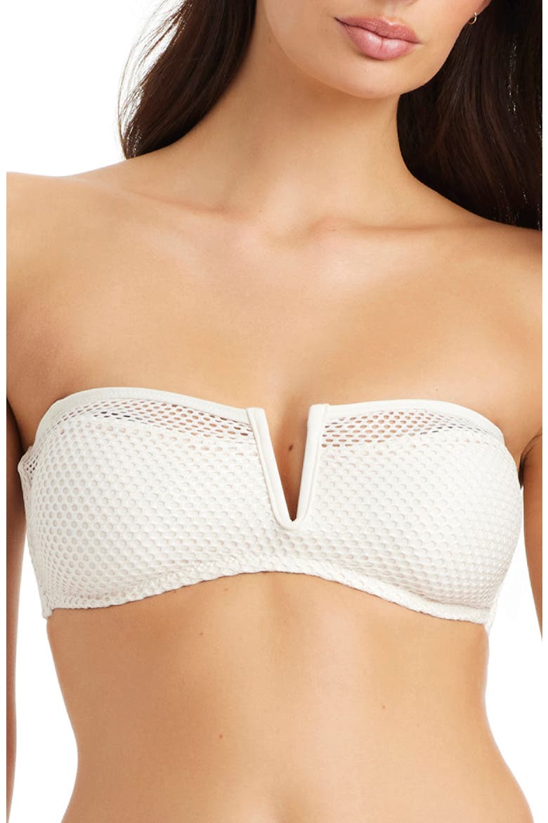 V-Wire Metallic Net Bikini Top, Main, color, WHITE GOLD