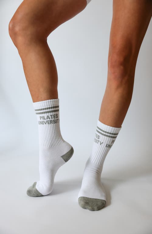 Pilates University 1883 Assorted 2-pack Ivy League Nonslip Grip Crew Socks In Multi