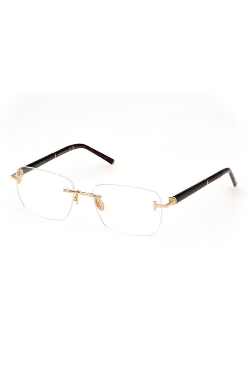 Tom Ford 56mm Rectangular Optical Glasses In Yellow/black/striped Brown