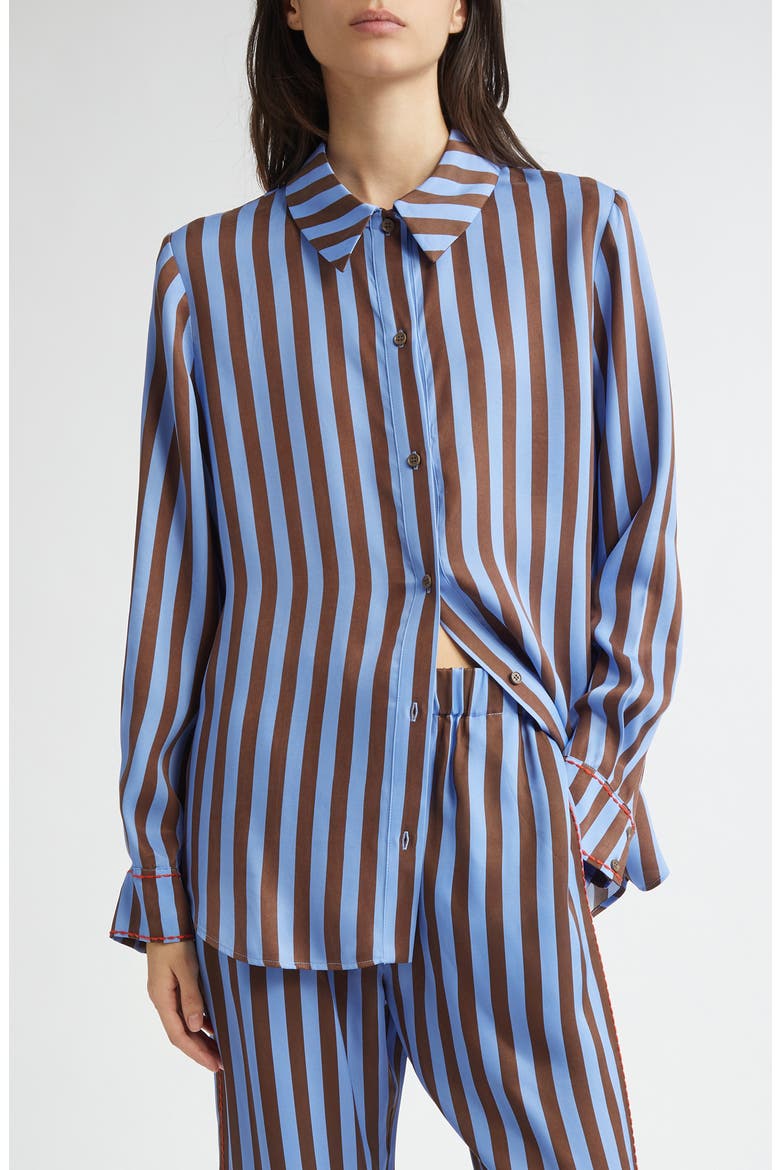Stripe Button-Up Shirt, Main, color, EMBROIDERY STRIPE